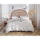 AORISSI 100% French Flax Linen Duvet Cover Set, Queen Size 90''x90'' 3 Pcs with 8 Corner Ties and Button Closure, Soft and Breathable for All Season (Natural Linen, Queen)