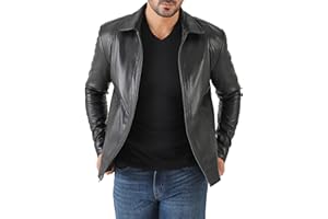 Jild Classic Shirt Collar Leather Jacket Men - John Wick Style Real Lambskin Mens Leather Jacket