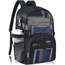 Amazon.com | Heavy Duty Mesh Backpack for School, 22L Black Mesh 