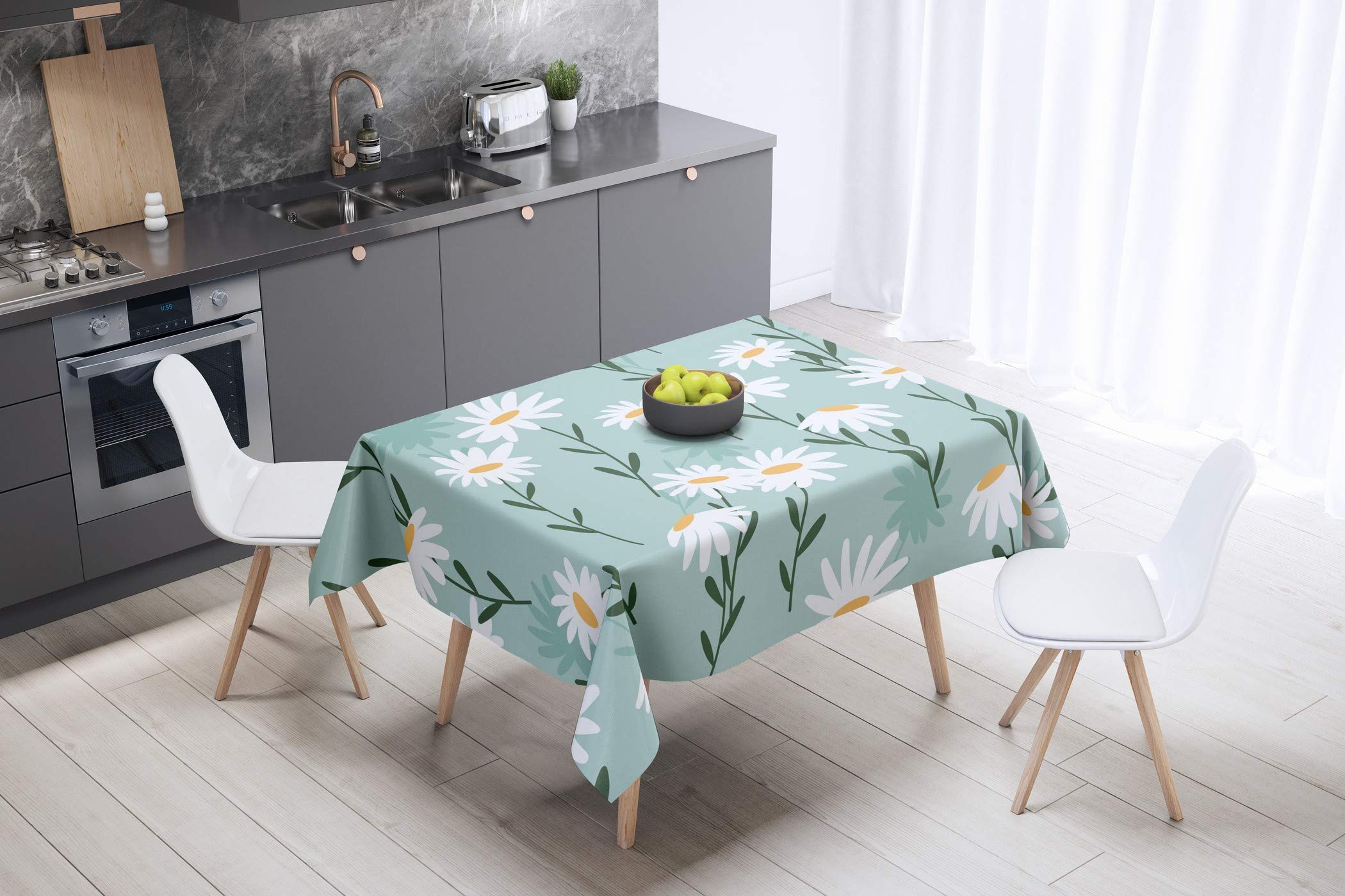 Bonamaison Kitchen Decoration, Tablecloth, 140cm x 140cm - Designed and Manufactured in Turkey