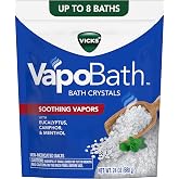 Vicks VapoBath, Bath Crystals, Soothing Non-Medicated Vicks Vapors, Refreshing Aromatherapy with Eucalyptus, Menthol, and Essential Oils, Bath Salts, 24oz