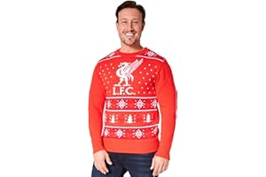 Liverpool F.C. Christmas Sweater Men Teenagers Crew Neck Long Sleeve Festive Knit Sweater M-3XL Mens Gifts