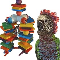 Super Bird Creations SB1227 Tweet Herz Vogelspielzeug - Bunte Holzformen Mit Glocken Für Mittelgroße Vögel
