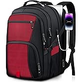 ANTERK Extra Large Backpack, Travel Laptop Backpack, Sturdy TSA Water Resistant 17.3 Inch Carry on Backpacks with USB Port, Anti Theft Business Computer Backpacks Gifts for Men Women, Red