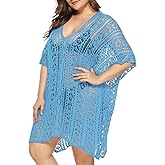 Chalier Swimsuit Coverup for Women Plus Size Crochet Bathing Suit Cover Ups Hollow Beach Cover Up Bikini