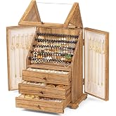 Jewelry Box Organizer, Wood Jewelry Box for Women, Jewelry Storage &amp;Display | Large Jewelry Box for Necklaces, Rings &amp; Bracelets, with a Clear Window to Display Earrings