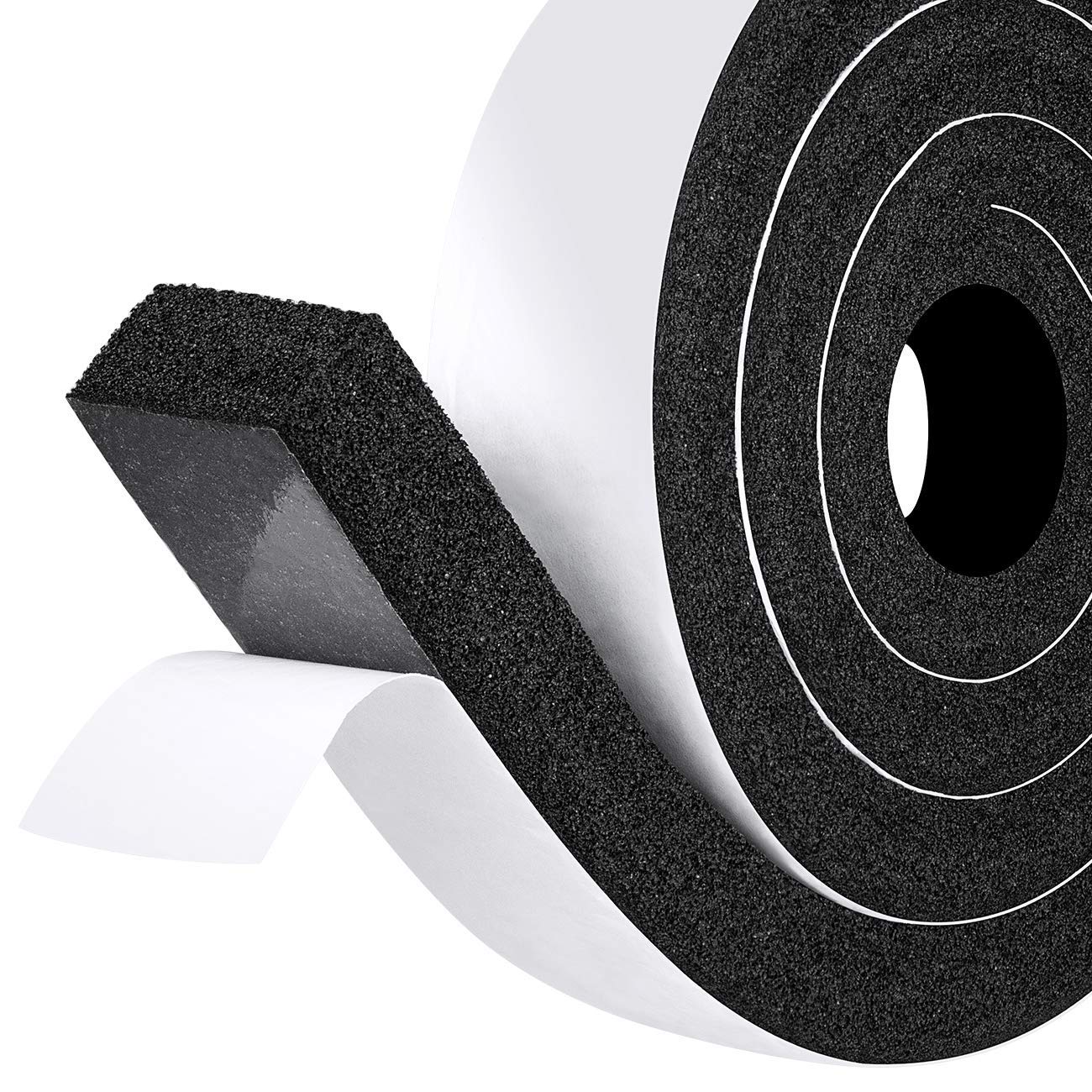 fowong Open Cell Foam Insulation, 50mm(Width) X 25mm(Thick) X 2M(Length), Window Insulation Weather Stripping Air Conditioner Seal Low Density Foam Tape Shock-Absorbing