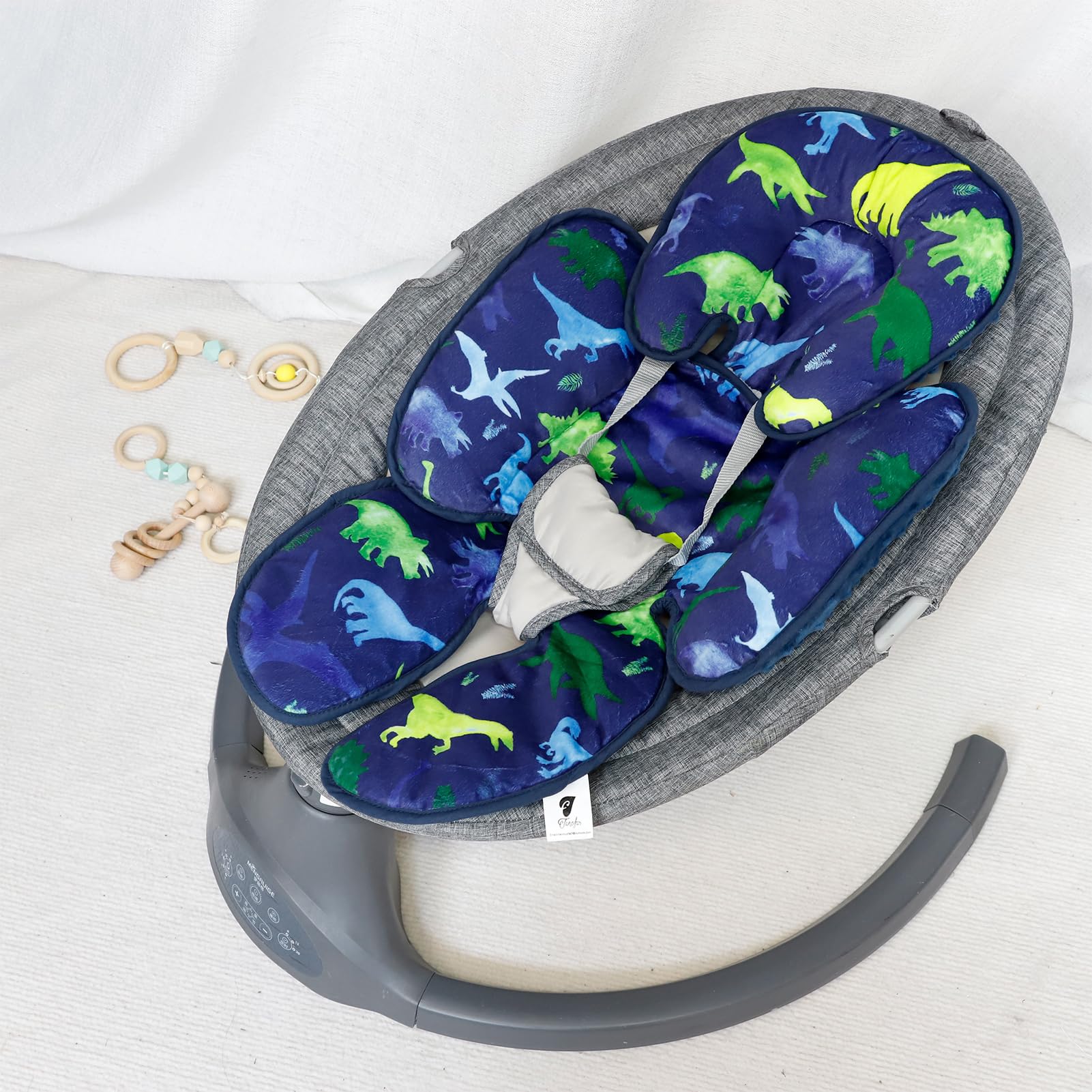 TANOFAR Car Seat Head Support Infant, Dinosaur Infant Car Seat Insert, 2-in-1 Reversible Baby Car Seat Head and Body Support, Soft Baby Car Seat Cushion for Newborn Boys
