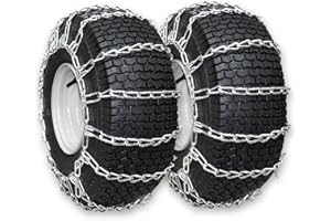 OakTen Set of 2 Tire Chains 18x9.5x8 for Lawn Garden Tractors, Mowers, and Riders, 2-Link Design for Enhanced Traction