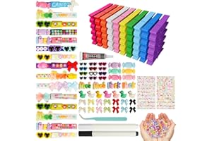 SKDTAZRZ 50-Pack Cheer Pins Kits-50pcs 2.9 Inch Wooden Clothespins 10 Colors, 58 Resin Charms, 2 Gem Stickers, 200 Letter Beads for Team Spirit, Classroom Crafts & Cheerleading Accessories with Glue & Tools
