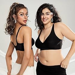 OEAK Womens Deep V Bras Wireless Comfortable Bra
