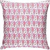 Qesimlt Pink Rabbit Monkeys Pillow Case Square Soft Pillowcase Throw Pillow Cover Home Decor for Living Room Sofa Car Cushion Cover 18''X 18'' ¡­