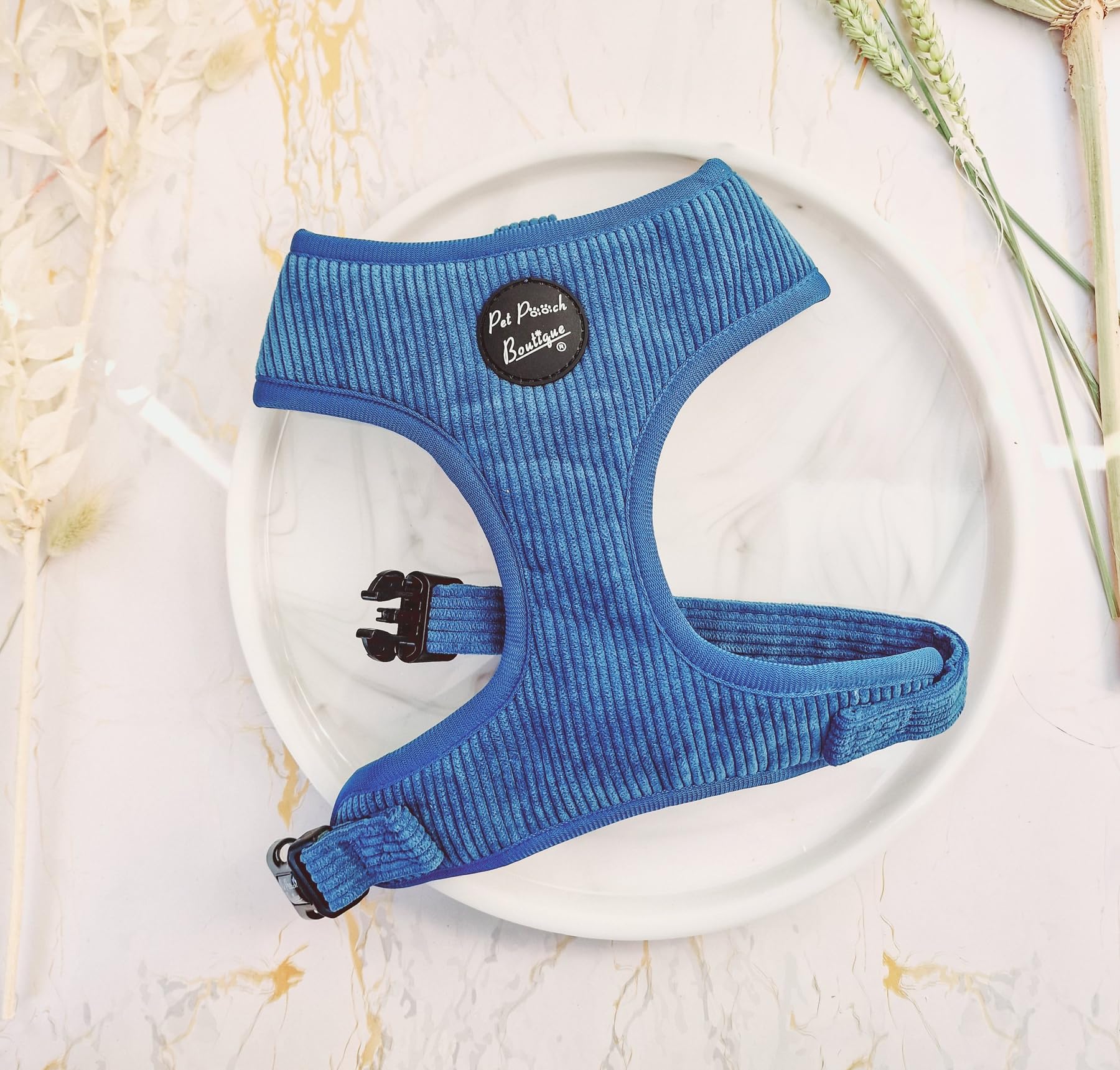 Petrol Blue Cord Dog Harness XS