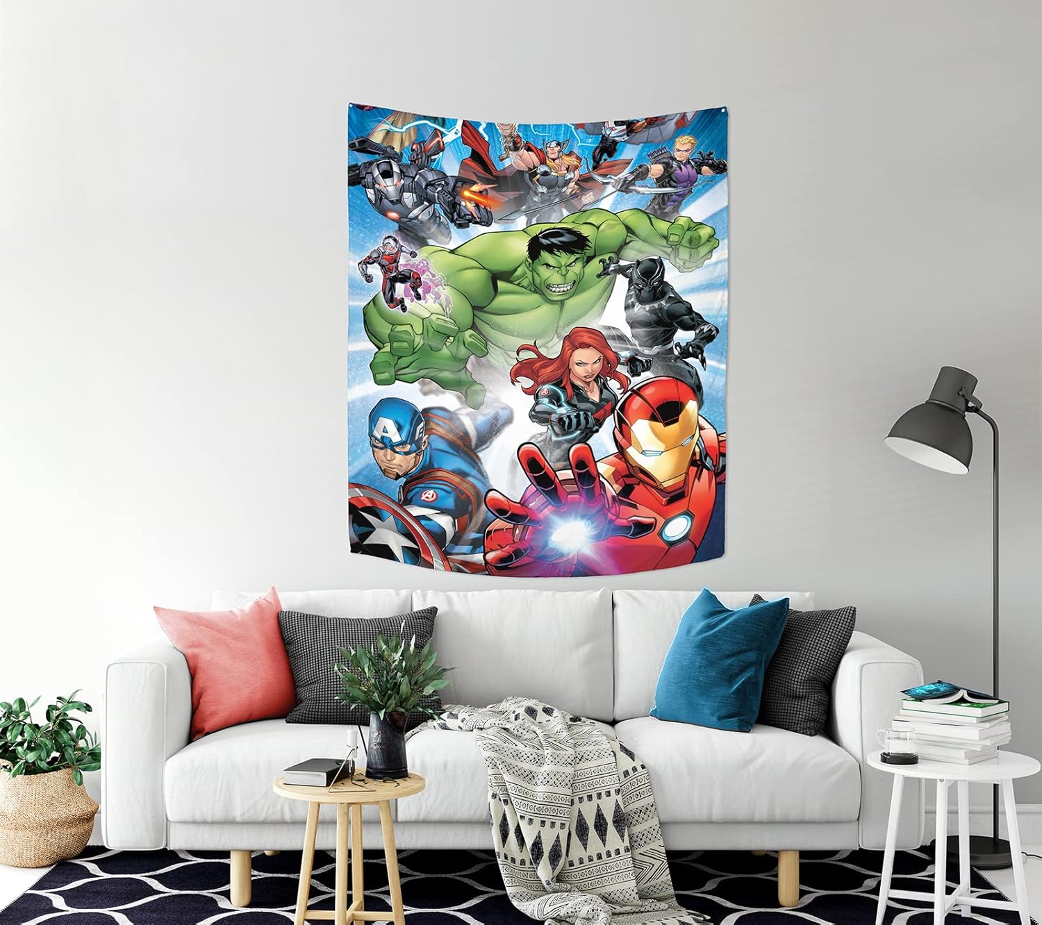 Tapestries - Jay Franco Marvel Avengers Assemble Tapestry – 50 x 60 Inch Wall Hanging – Kids Room Décor (Official Marvel Product)