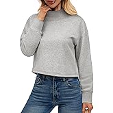 kakola Womens Mock Neck Sweatshirts Fleece Lined Cropped Oversized Mockneck Pullover Sweatshirt Trendy Casual 2025 Fall