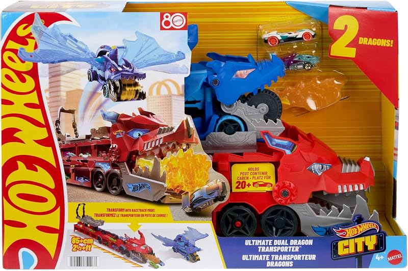City Ultimate Dual Dragon Transporter y 2 Coches