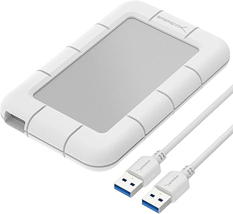 Caja de la unidad de disco duro externo USB 3.0 a SSD / 2.5 SATA Sabrent de aluminio [Soporta UASP SATA III] blanca / plateada (EC-UM3W): Amazon.es: Informática