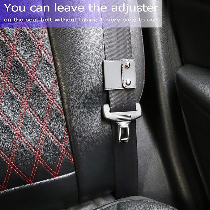 PU Leather Seatbelt Locking Clips Comfort Universal Auto Shoulder Neck