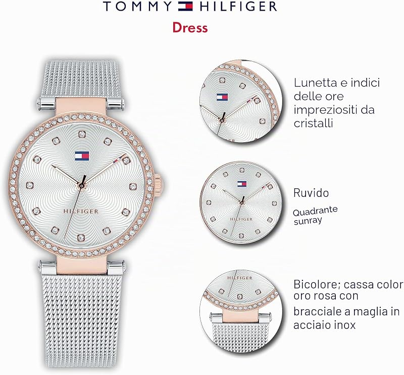 Orologio Analogico al Quarzo da Donna con Cinturino in Maglia Metallica in Acciaio Inossidabile Argentato - 1782506 — foto 2 di 4