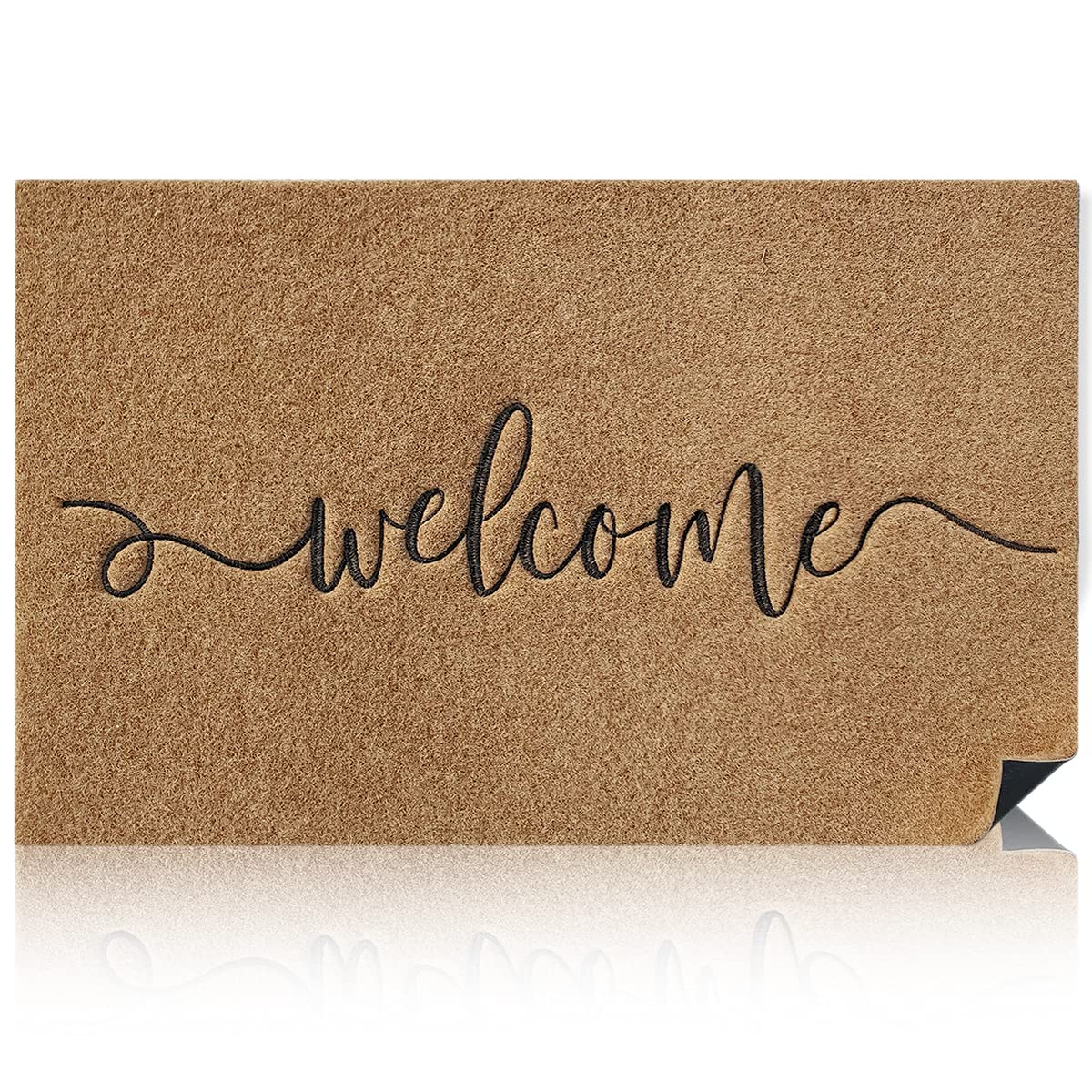 AAZZKANG Outdoor Mats for Front Door Large 36"x24",Indoor Welcome Mat with Non Slip Rubber Backing,Easy to Clean Entrance Doormat for Home Office Patio Brown