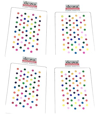 My.Shop Multi Colour Small Bindi 2mm Tikka for Girls Women Matching Makeup Bindis Stickers