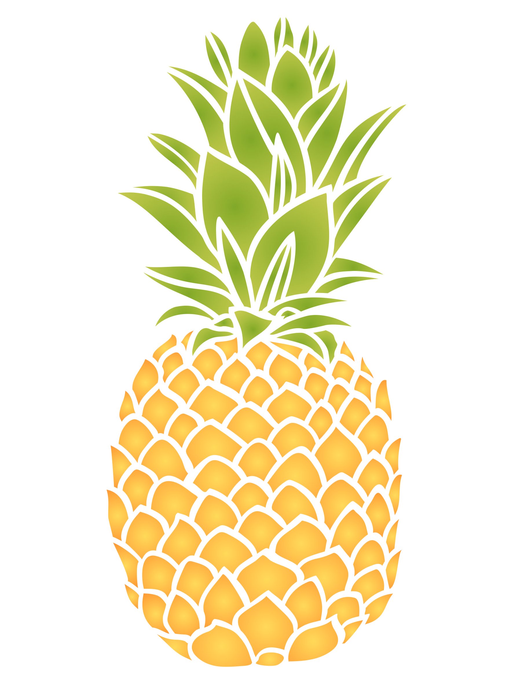 Pineapple Stencil - 7.5 x 16.5cm (S) - Reusable Fruit Vegetable Kitchen Wall Stencil Template