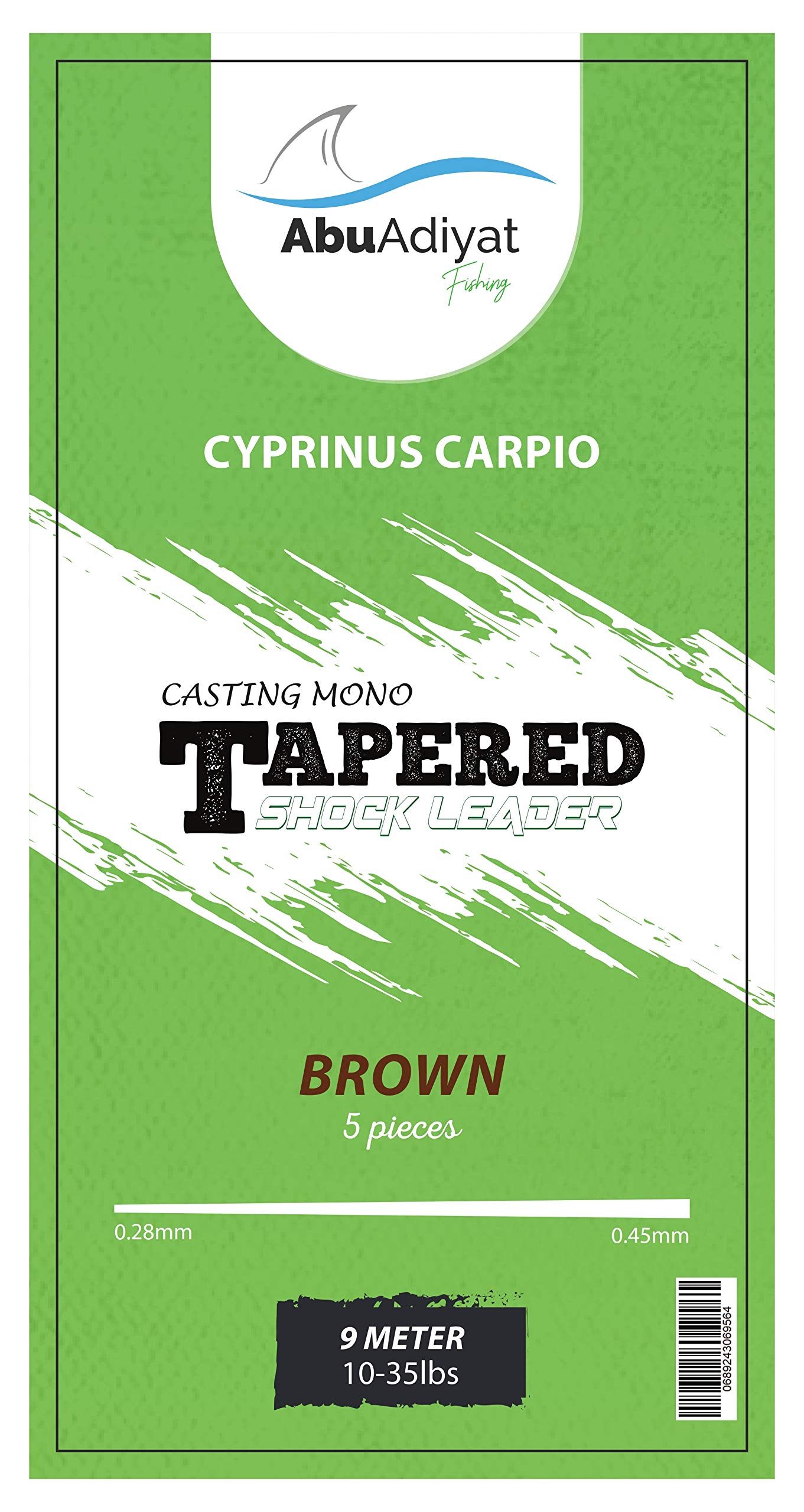 Casting mono Tapered shock leader (9meter X 5pieces) (Brown, 10-35lbs (0.28-0.45mm))