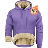 ZITY Men's Sherpa Lined Hoodie Sweatshirts Heavy Pullover Kangaroo Pocket Winter Windproof Warm Fleece Hoodie Athletic