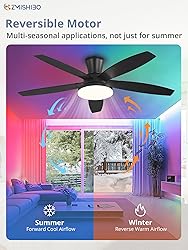 ZMISHIBO 48 inch RGB Ceiling Fans with Lights and