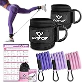 Ankle Resistance Bands with Cuffs, Ankle Bands for Working Out, Kickbacks Hip, Leg Glute Exercise Equipment with Training Pos