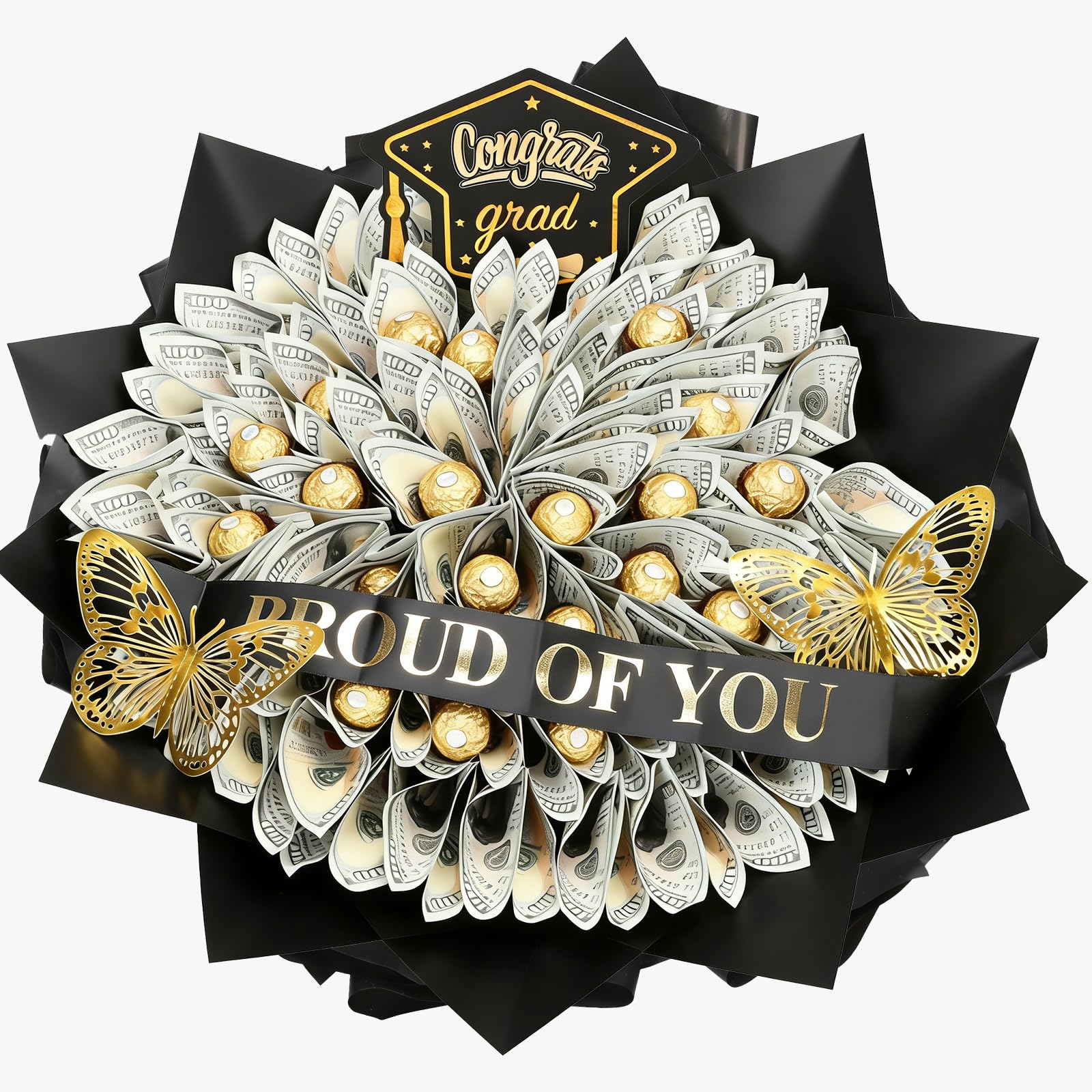 PEJOURI Graduation Gifts 2026 - DIY Money Bouquet for Her Him - for Middle High School College - Class of 2026 Custom Money Gift Personalized Gift Ideas for Women Daughter Son