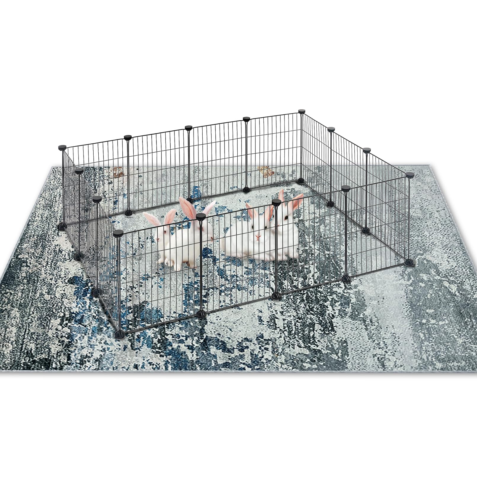 Photo 1 of Fhiny 90" x 62" Extra Large Rabbit Cage Liner, Washable Bunny Bedding Rug Anti Slip Floor Mat Soft Dog Whelping Pad Playpen Kennel Liner Carpet for Chinchillas Ferret-Protective Floor-Seaside Style-2