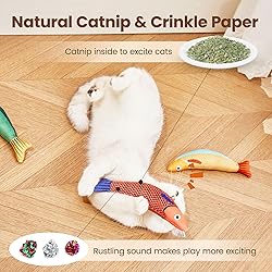 Potaroma Cat Toys Saury Fish, 3 Pack, Catnip