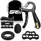 GRM Hand Grip Strengthener Counting Forearm Trainer Workout Kit, 11-132Lbs Adjustable Resistance Grip Strength Trainer, Finge