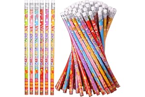 emzrivo Happy Birthday Pencils Wooden Pencil Birthday Party Pencil with Top Erasers Birthday Party Supplies Favors, 6 Style(72)