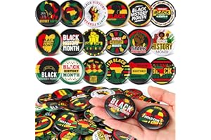 Ferreve 200 Pcs Black History Month Buttons Black History Pins Bulk Black History Buttons Badge Pins Black History Gifts for Black History Decorations Black History Month Party Supplies