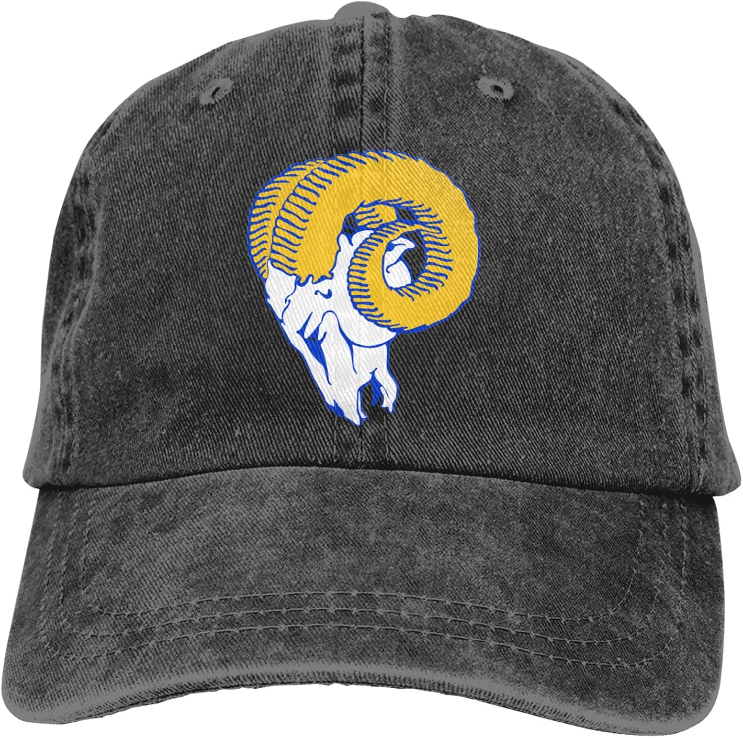 Sheep Golden Horns Hat Adjustable Baseball Cap Unisex Washable Cotton Trucker Cap