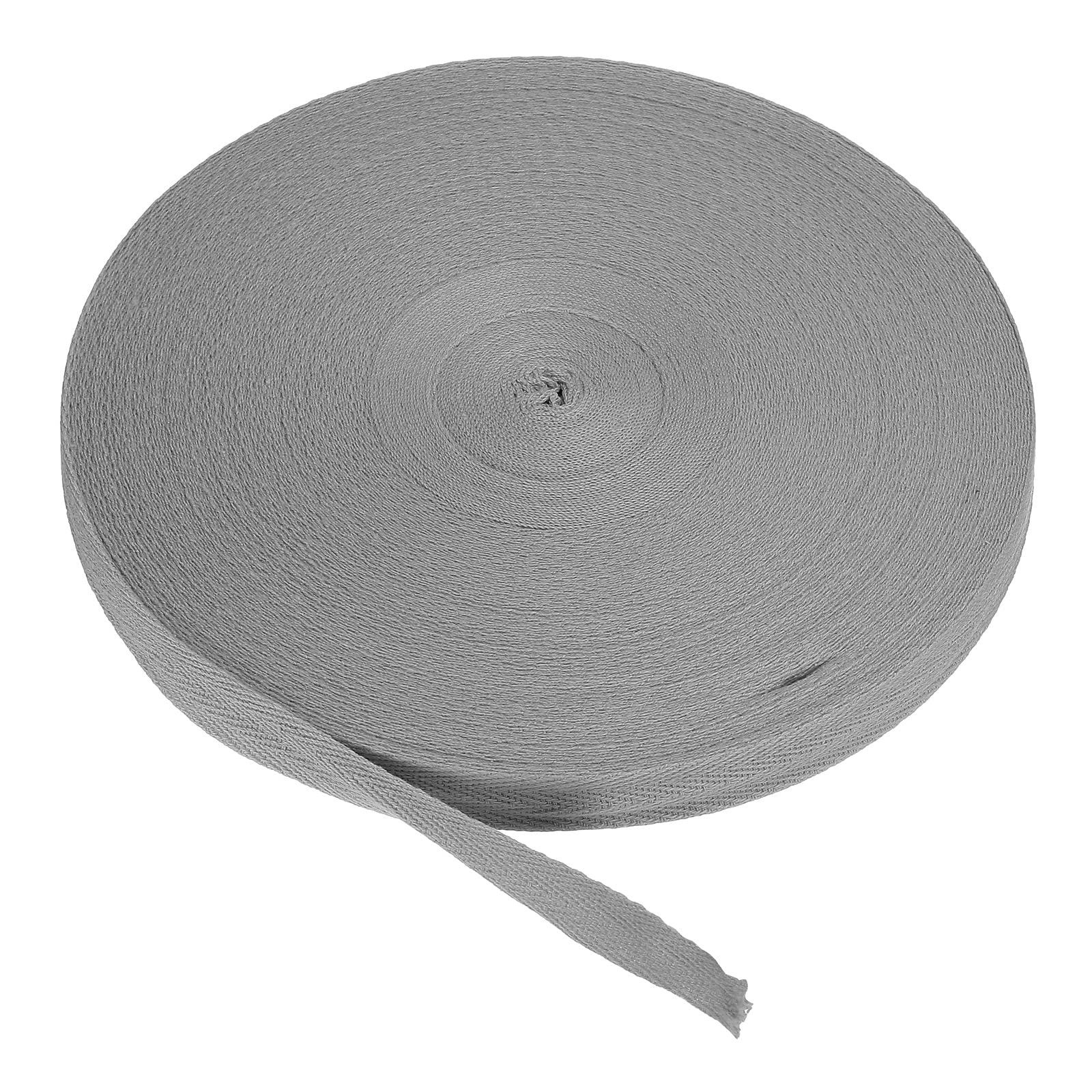 PATIKIL Cotton Twill Tape 15mm(5/8 Inch) 50 Yards Cotton Ribbon Bias Binding Tape Herringbone Webbing Trim for Sewing Gift Wrapping Craft DIY Dark Grey — image 1