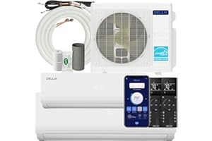 DELLA 28K BTU ODU 20 SEER2, 2 Dual Zone 12000 18000 BTU Mini Split AC, Work with Alexa and Wifi, 208-230V, Cools Up to 1550 Sq.Ft, Energy Star, Ductless Pre-Charged Heat Pump, 16ft Installation Kits