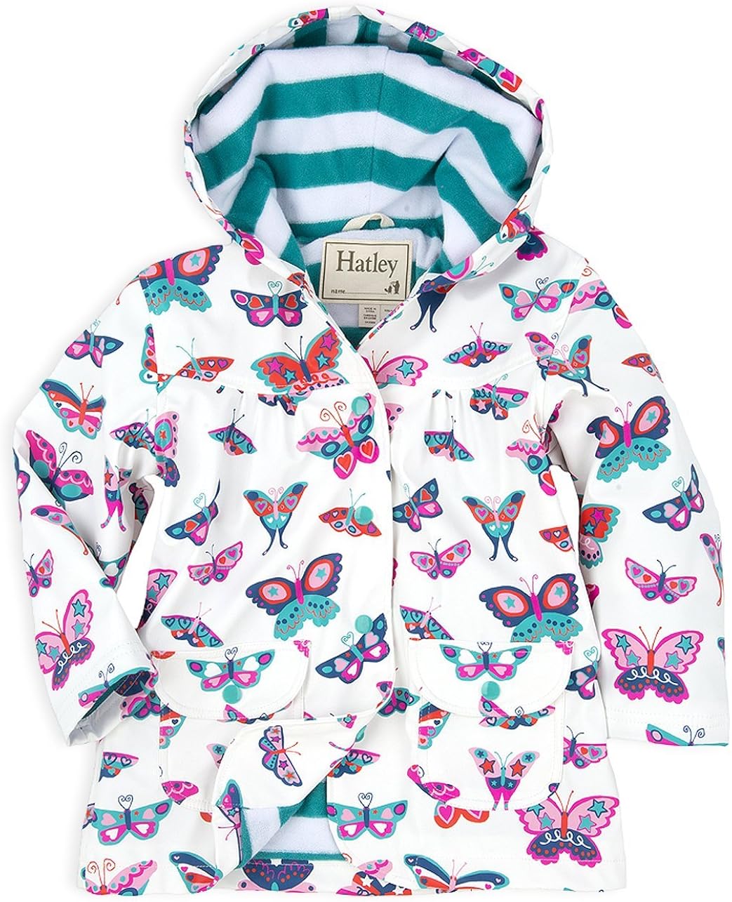 Hatley Girls Raincoat Electric Butterflies Waterproof Raincoat PVC
