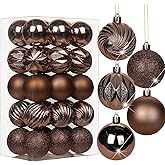 2.36" Bronze Christmas Ornaments for Christmas Tree 30 Pcs Small Brown Shatterproof Balls Christmas Tree Decorations Xmas Ornaments Ball with Hanging Loop for Holiday Party Wreath Halloween Home Decor