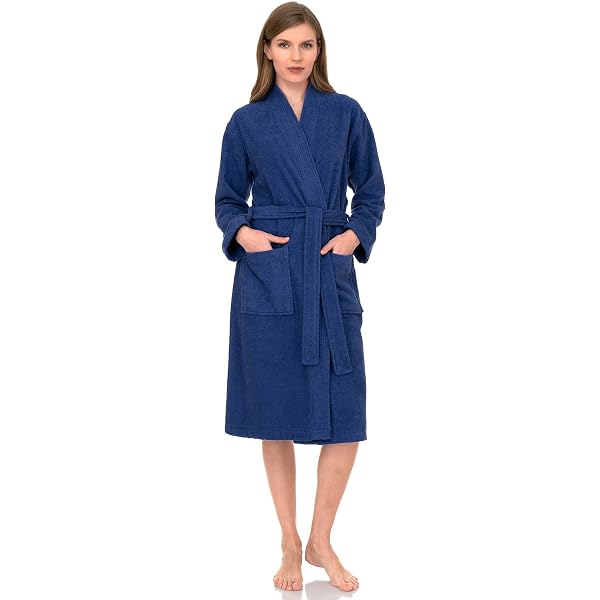 Slenderella Ladies Button Up Coral Fleece Dressing Gown Bath Robe with  Waffle Detail Medium (Blue) at Amazon Women's Clothing store