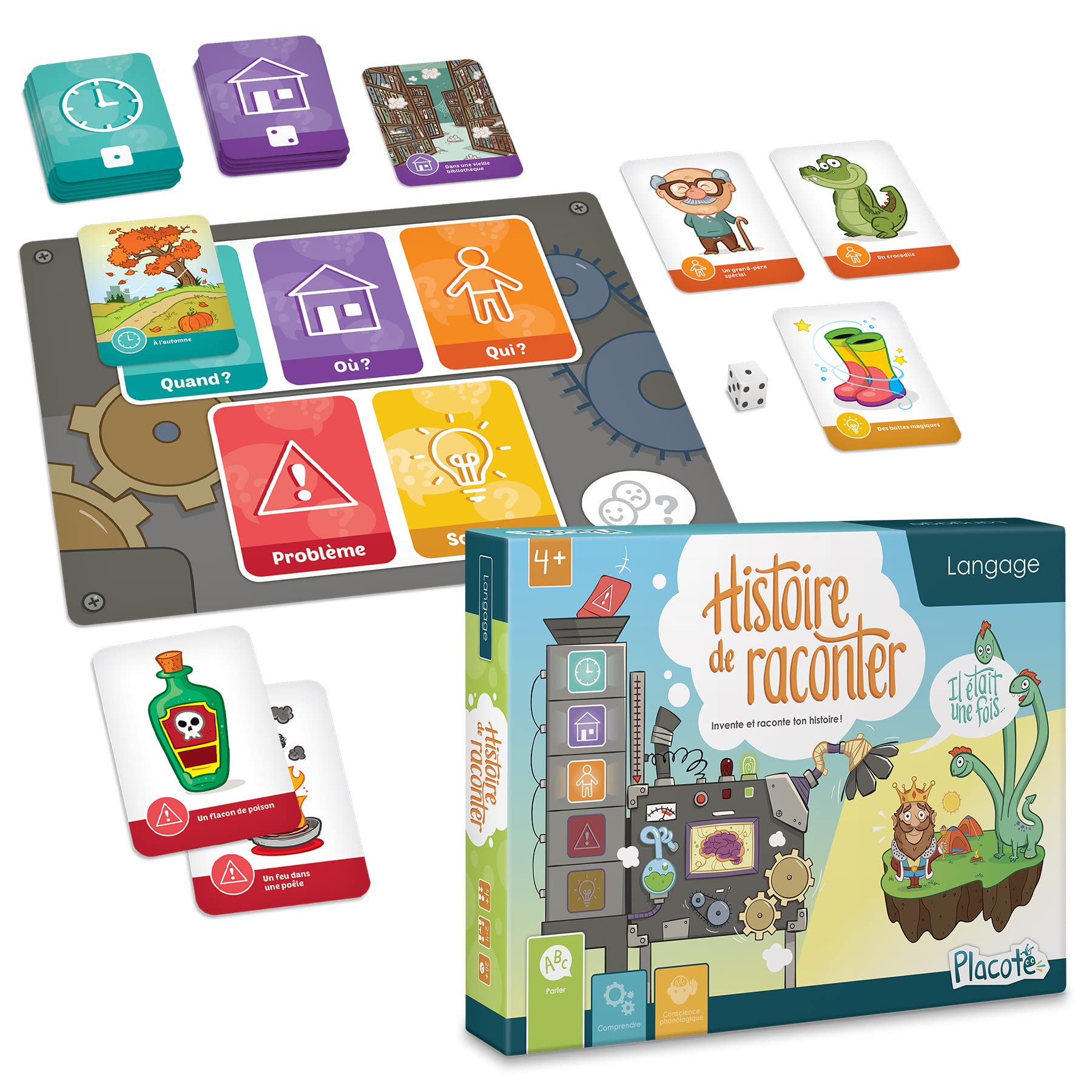 Placote Story of telling – Educational game – Learning game for language development – Card game for children aged 4 to 8