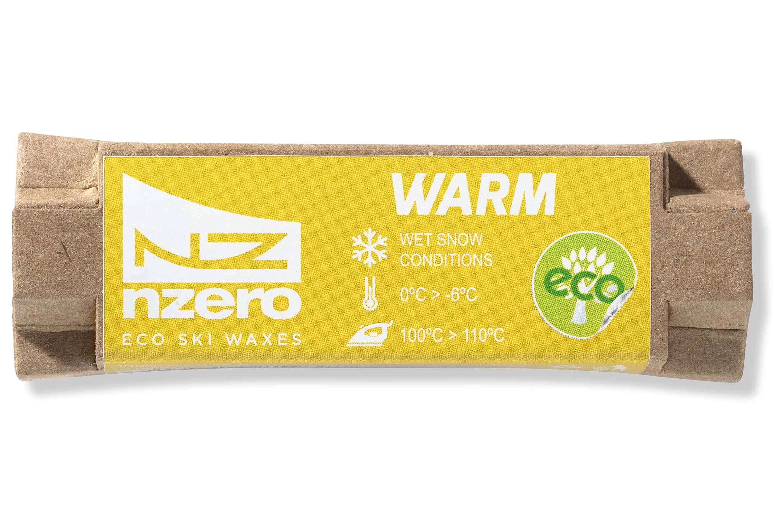 NZEROWAX - Eco Wax Block, 50g | Organic Natural Wax for Skiing, Snowboarding | Warm conditions