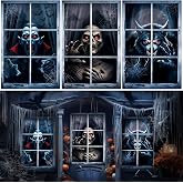3 Pcs Halloween Window Cover Decorations Werewolf Vampire Mummy Curtain | Scary Halloween Window Cling Poster, Horror Silhouette Decoration for Indoor Outdoor, Creepy Garage Door, Dorm, Haunted House