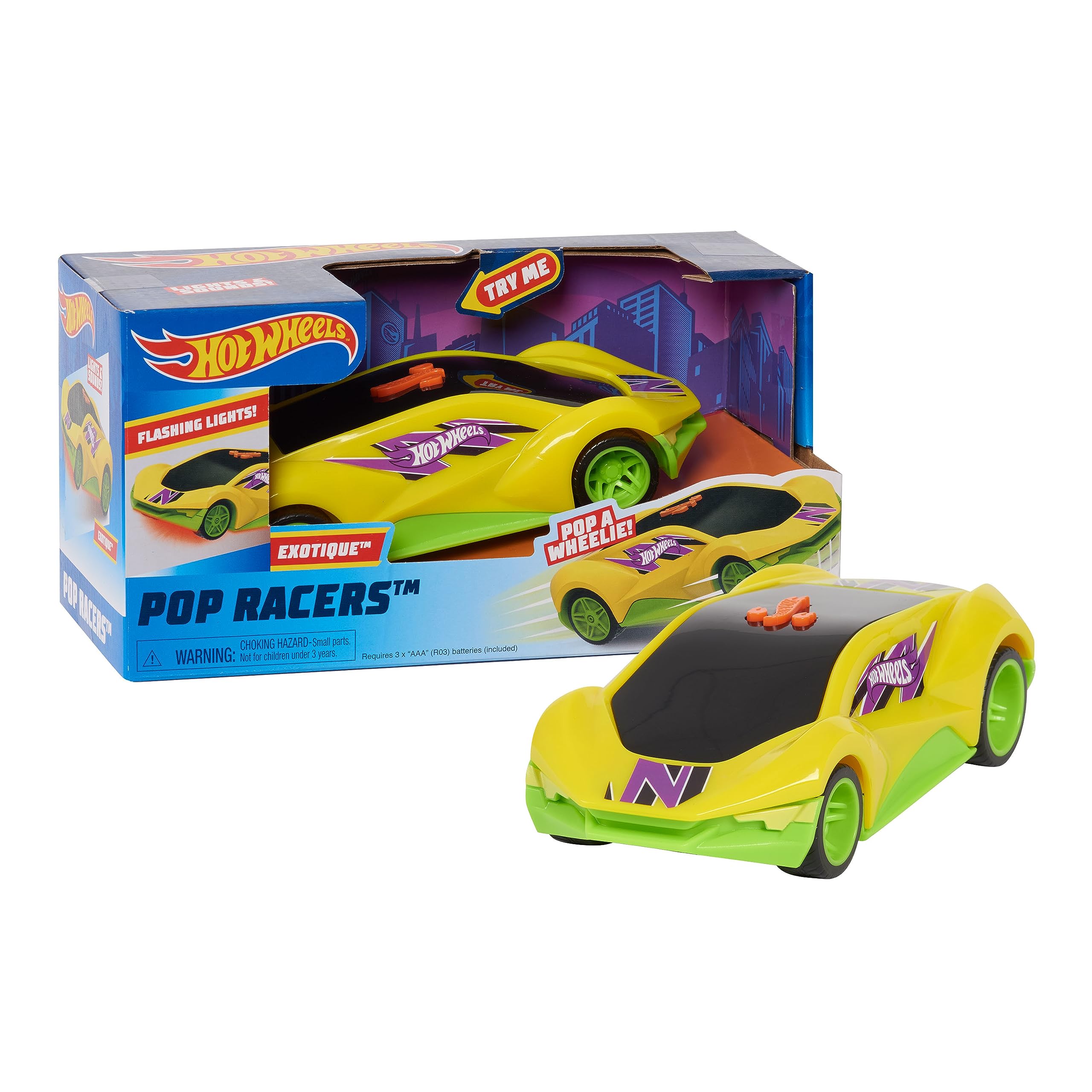 Mua Hot Wheels Pop Racers Car Exotique Toy Vehicle, 7Inch Yellow