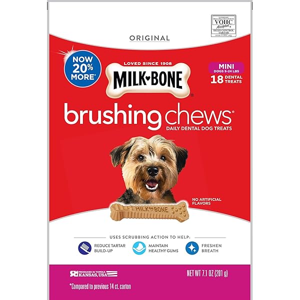 MILK-BONE ORIGINAL BRUSHING CHEWS, 18 MINI DAILY DENTAL...