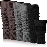 Chuarry 3 Pairs Winter Fleece Lined Leg Warmer for Women Skating Leg Warmer Long Boot Socks for Women Skating Every Day Wear