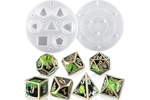 LET'S RESIN Upgraded Large DND Silicone Molds for Resin with 7 Cavities, Polyhedral Stereoscopic Game Epoxy Resin Molds for DIY Dice Making, Table Board Game
