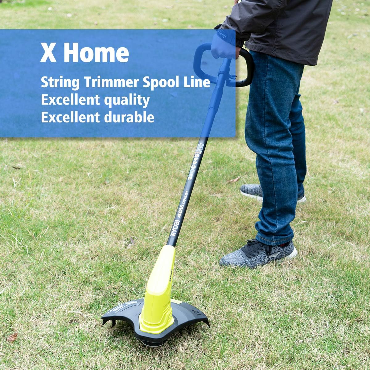 X Home String Trimmer Spool Replacement Compatible with Ryobi Auto Feed Cordless Weed Eater 18V 24V 40V.065" AC14RL3A String Line-6 Spools : Garden & Outdoor